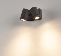 Applique et plafonnier extérieur, double,HELIA, LED,3000K, 900 lm,anthracite, IP55, H10.5cm - SLV