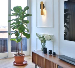 Applique, Excalibur Simple 559.41, noir, laiton, IP40, LED, dim, 2700K, 1200 lm, L12cm, H45cm - Tooy