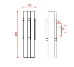 Applique, Excalibur Simple 559.41, noir, laiton, IP40, LED, dim, 2700K, 1200 lm, L12cm, H45cm - Tooy