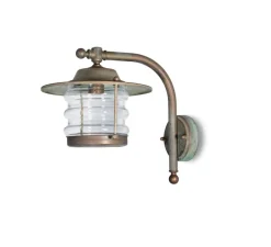 Applique extérieur, Onda 2071, Laiton vieilli, vert de gris, IP44, Ø26cm, H28cm - Moretti Luce