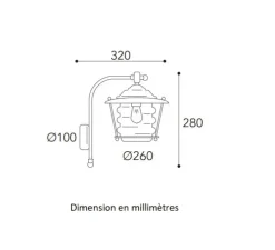 Applique extérieur, Onda 2071, Laiton vieilli, vert de gris, IP44, Ø26cm, H28cm - Moretti Luce