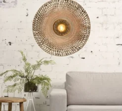 Applique, Kalimantan L, noir et naturel, Ø87cm, P15cm - Good & Mojo