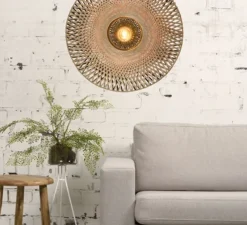 Applique, Kalimantan L, noir et naturel, Ø87cm, P15cm - Good & Mojo