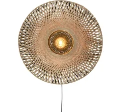 Applique, Kalimantan L, noir et naturel, Ø87cm, P15cm - Good & Mojo