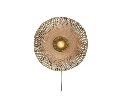 Applique, Kalimantan m, noir et naturel, Ø60cm, H15cm - Good & Mojo