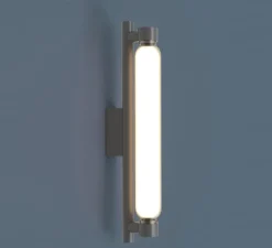 Applique, La Roche, le Corbusier, gris clair mat, LED, 2700k, 925lm, Ø4,5cm, H37cm - Nemo lighting