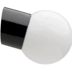 Applique, Light.005, avec glass003, IP20, noir, opal, Ø12,5cm, H10,5cm - ZANGRA