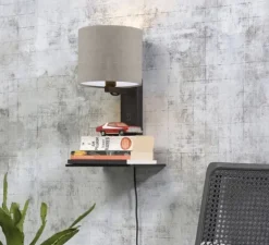 Applique, Liseuse, Andes, gris, L25cm, H36cm - Good&Mojo