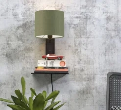 Applique, Liseuse, Andes, vert forêt,noir, L25cm, H36cm - Good&Mojo