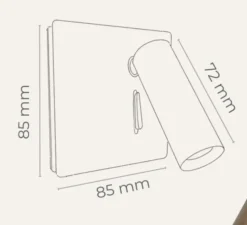 Applique, liseuse, Benny 3, Exclusivité Nedgis, encastrable avec interrupteur, terracotta, LED, 3000K, 150 lm, L8,5cm, H8,5cm - Nexel