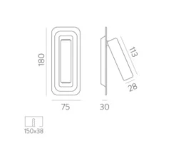 Applique, liseuse, Boheme, noir, LED, 3000K, 315 lm, L7,5cm, H18cm - ACB