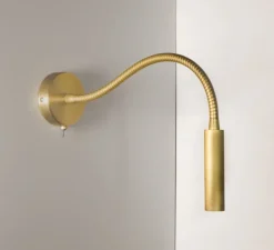 Applique, liseuse, Book Flexo (switch), laiton brossé, L8cm, H46,5cm-Contain