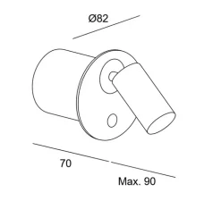 Applique, liseuse, Chic, noir, LED, dim, 2700K, 200 lm, L8,2cm, H8,2cm - LEDS C4