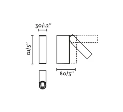 Applique, Liseuse, Cronos, blanc, LED, 2700K, 394 lm, L3cm, H12,1cm - Faro