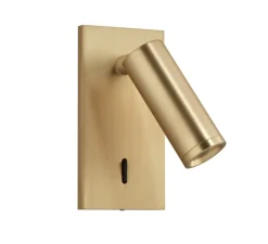 Applique, liseuse encastrable, Asia S, laiton mat, avec interrupteur, LED, 3000K, 145 lm, L6cm, H12cm - MDC