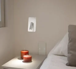 Applique, liseuse, encastrable, SUAU, nickel mat, avec interrupteur, LED, 3000K, 140lm, H17cm, L9,5cm - Faro