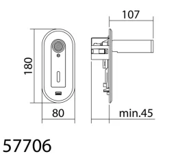 Applique, liseuse encastrable, Palace USB-C, laiton mat, LED, 3000K, 145 lm, L8cm, H18cm - MDC