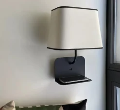 Applique, liseuse, Escale, blanc & noir, L25cm, H32cm - DesignHeure