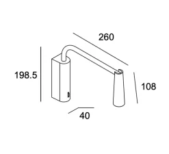 Applique, liseuse, Gamma Extend, or mat, LED, 2700k, 137 lm, L26cm, H19,8cm - LEDs C4