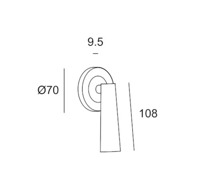 Applique, liseuse, Gamma Mini, noir, LED, 2700K, 137 lm, Ø7cm, H10,8cm - LEDS C4