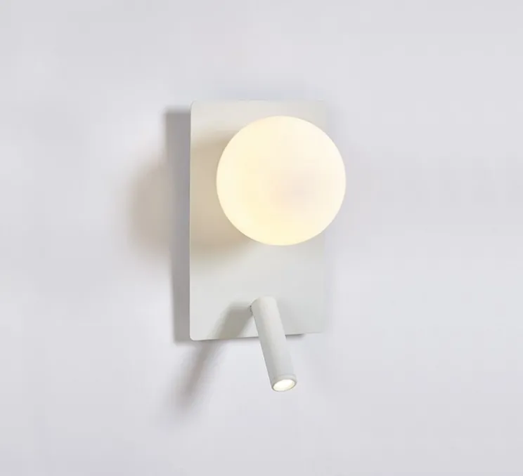 Applique, liseuse, Glos, blanc, L16cm, H28cm - Luxcambra