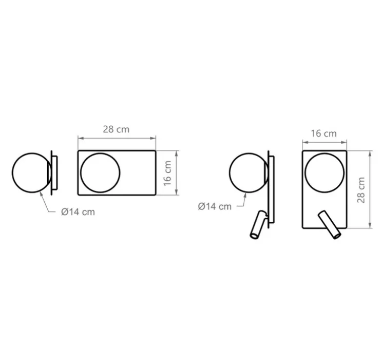 Applique, liseuse, Glos, blanc, L16cm, H28cm - Luxcambra