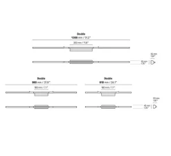 Applique, Liseuse, IP LINK 960, double, graphite satiné, LED, IP44, 3000K, 600lm, L96cm, H4,5cm - CVL