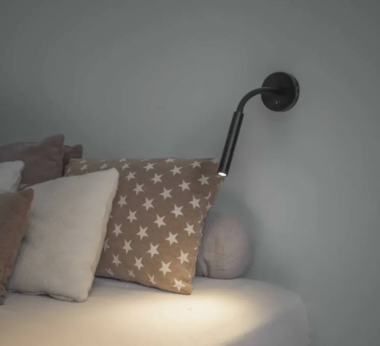 Applique, liseuse, Kale, noir, LED, 3000K, 120lm, L25cm, H38cm - Faro