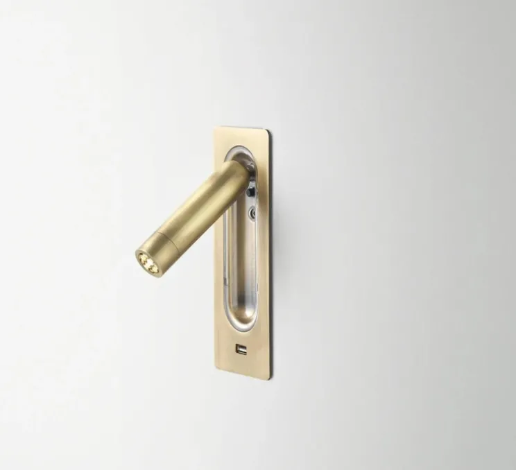 Applique, liseuse, Ledtube, bronze, avec grille, RSC USB, LED, 2700k, 150lm, H17cm - Marset