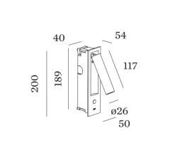 Applique, liseuse, Match semi-encastré snooze 1.0, argent, LED, 2700K, 240 lm, L5cm, H20cm - Wever&Ducré
