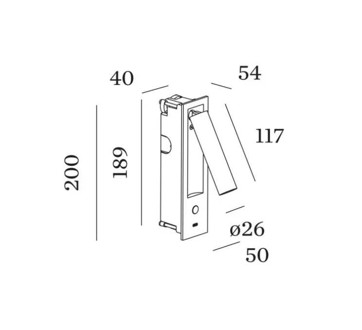 Applique, liseuse, Match semi-encastré snooze 1.0, argent, LED, 2700K, 240 lm, L5cm, H20cm - Wever&Ducré