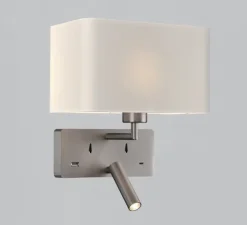 Applique, liseuse, Romeo E27+LED, nickel, blanc, L29cm, H30cm - ACB