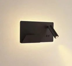 Applique, Liseuse, Somnila Gauche, noir, LED, 3000K, 490 lm, L28cm, H16cm - SLV