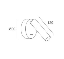 Applique, liseuse, Stylus Switch, blanc, LED, 3000K, 276 lm, Ø9cm, H12cm - LEDS C4