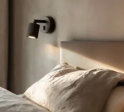 Applique, liseuse, Tea, A1337, noir mat, marbre noir, LED, 2700K, 300 lm, L8cm, H8cm - Aromas del Campo