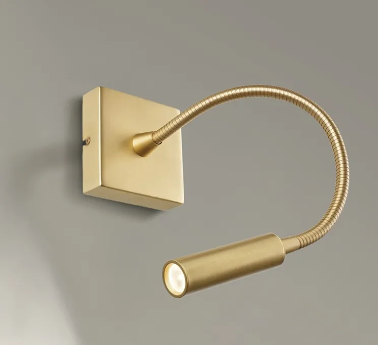 Applique, liseuse, Tip, Or mat, LED, dim, 2700K, 175 lm, L53cm, H10,7cm - LEDS C4