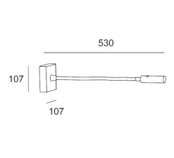 Applique, liseuse, Tip, Or mat, LED, dim, 2700K, 175 lm, L53cm, H10,7cm - LEDS C4