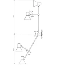 Applique, Liseuse, Type 80 W3 sans cable, Matte Black, L33cm, H22cm - Anglepoise