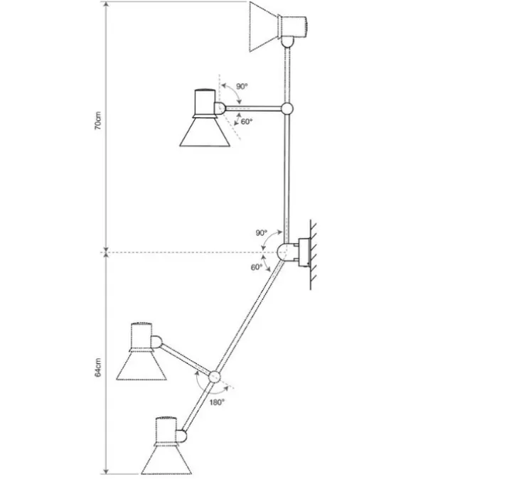 Applique, Liseuse, Type 80 W3 sans cable, Matte Black, L33cm, H22cm - Anglepoise