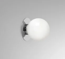 Applique, Mezzo Flush Small, nickel poli, Ø13cm, P12,5cm, IP44 - CTO lighting
