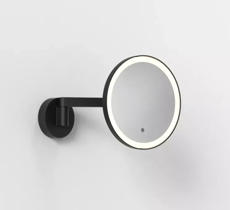 Applique miroir de salle de bain, Nagoya, noir mat, IP44, L25-34,5cm, H25cm - Astro