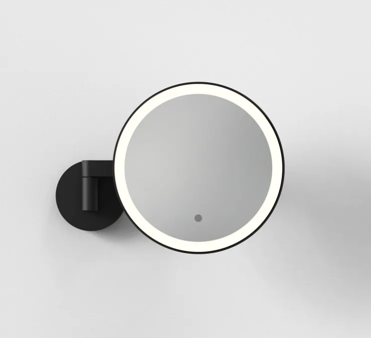 Applique miroir de salle de bain, Nagoya, noir mat, IP44, L25-34,5cm, H25cm - Astro