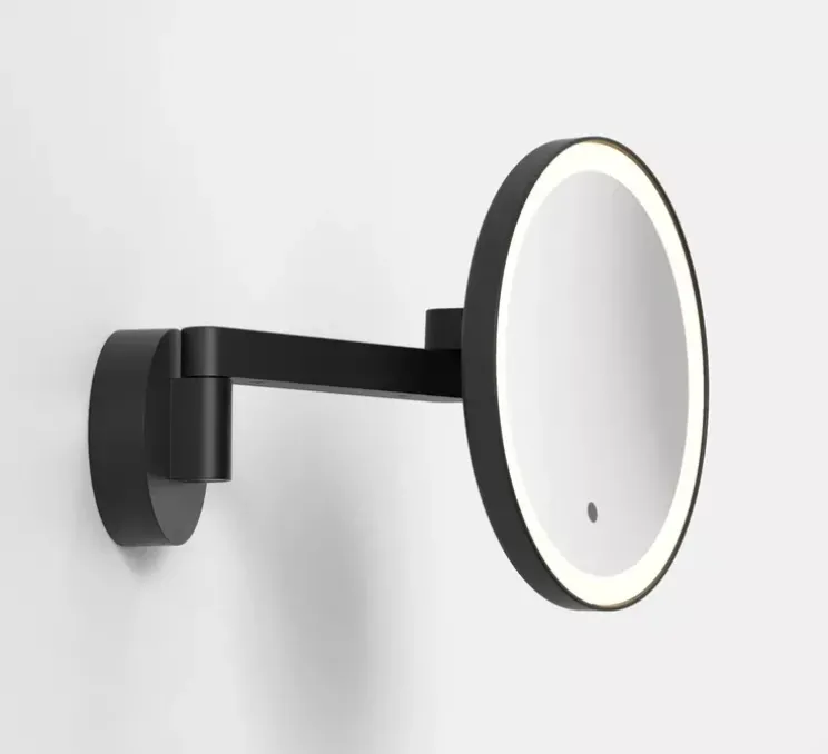 Applique miroir de salle de bain, Nagoya, noir mat, IP44, L25-34,5cm, H25cm - Astro