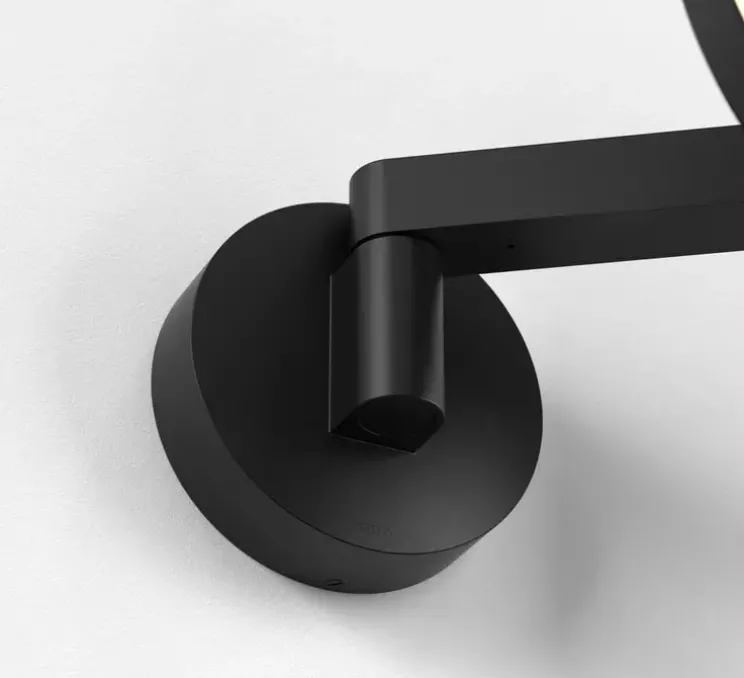 Applique miroir de salle de bain, Nagoya, noir mat, IP44, L25-34,5cm, H25cm - Astro