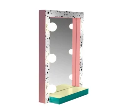 Applique, miroir lumineux, Supermirror, terrazzo, IP44, L87cm, H62cm - Seletti