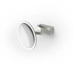 Applique, miroir lumineux, Vision R 5X, acier inoxydable, IP44, LED, dim, 5000K, 588 lm, Ø20cm, H11cm - Decor Walther