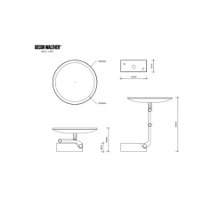 Applique, miroir lumineux, Vision R 5X, acier inoxydable, IP44, LED, dim, 5000K, 588 lm, Ø20cm, H11cm - Decor Walther