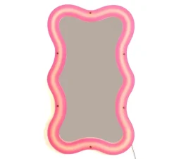 Applique, miroir lumineux, Supercurve H102, rose, L102,5cm, H59,77cm - Seletti
