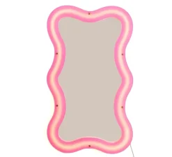 Applique, miroir lumineux, Supercurve H102, rose, L102,5cm, H59,77cm - Seletti