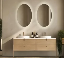Applique miroir lumineux, Adriana, aluminium, IP44, LED, 3000K, 3458 lm, L67cm, H110cm - ACB